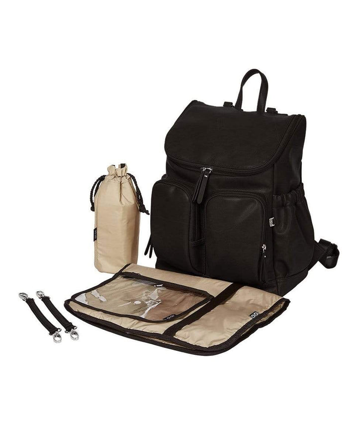 Signature Nappy Backpack - Black Vegan Leather