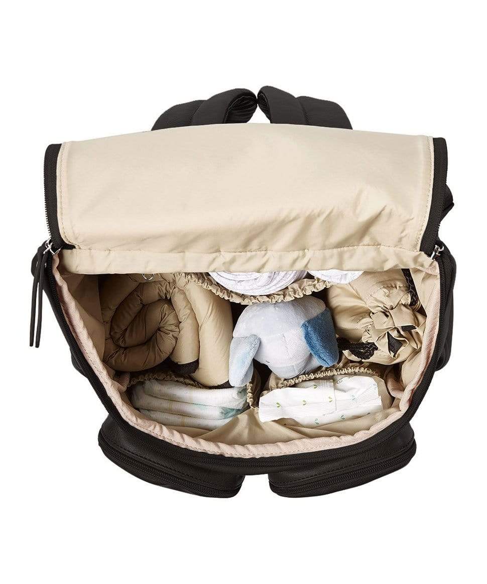 Signature Nappy Backpack - Black Vegan Leather