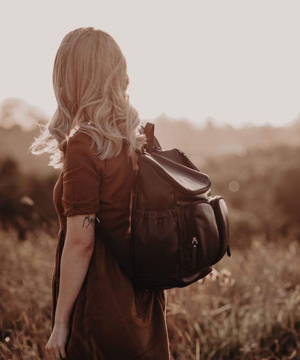 Signature Nappy Backpack - Black Vegan Leather