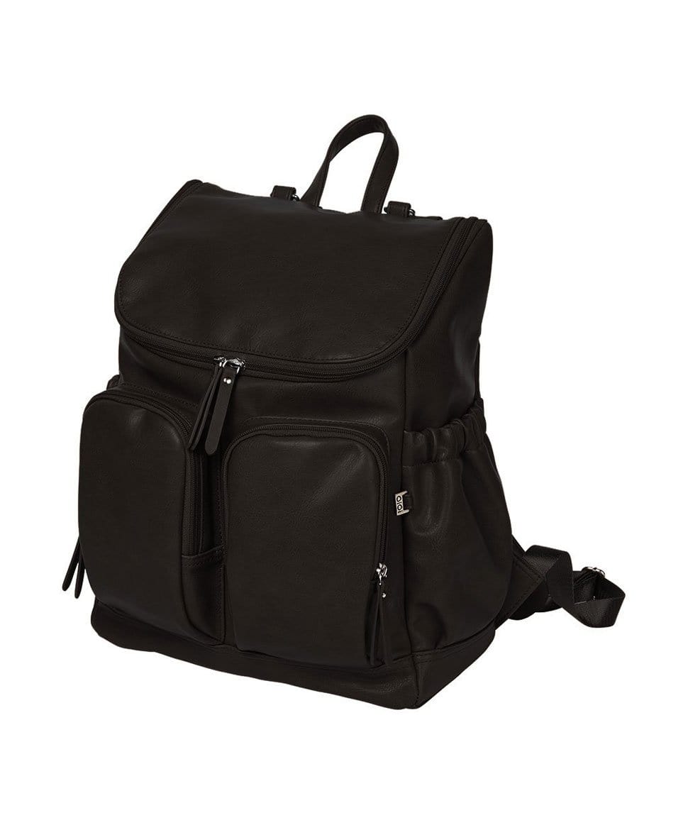 Signature Nappy Backpack - Black Vegan Leather