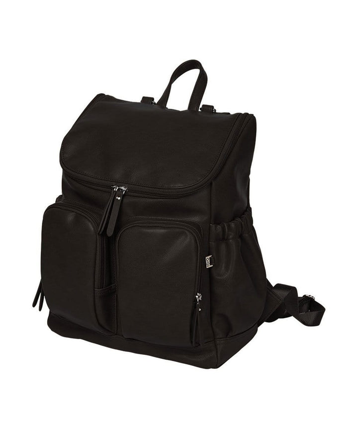 Signature Nappy Backpack - Black Vegan Leather