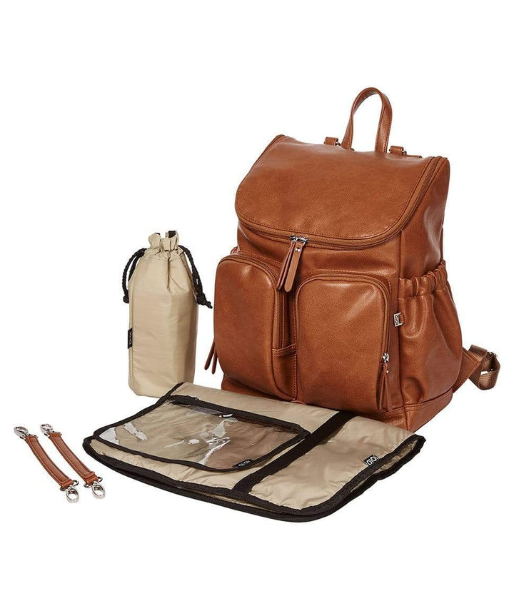 Signature Nappy Backpack - Tan Vegan Leather