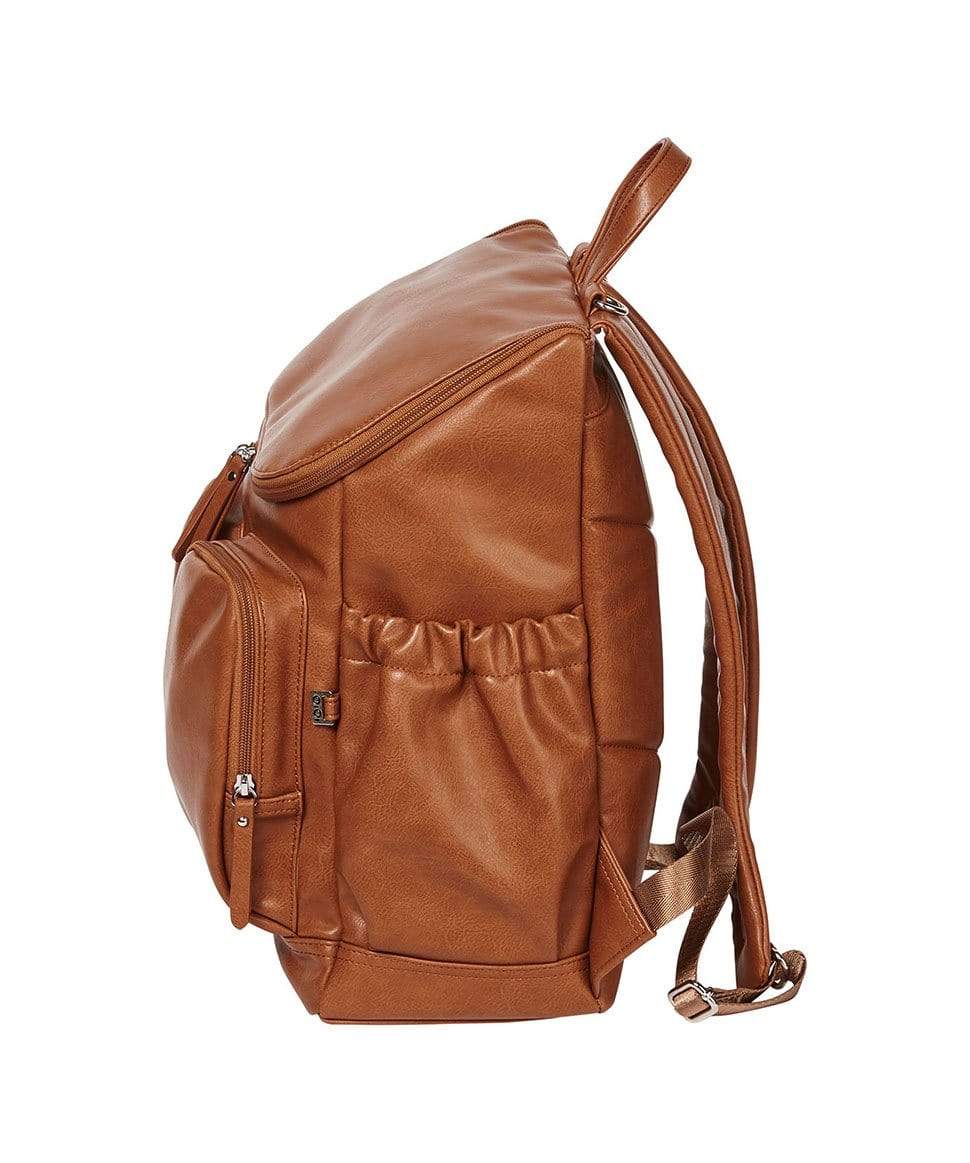 Signature Nappy Backpack - Tan Vegan Leather