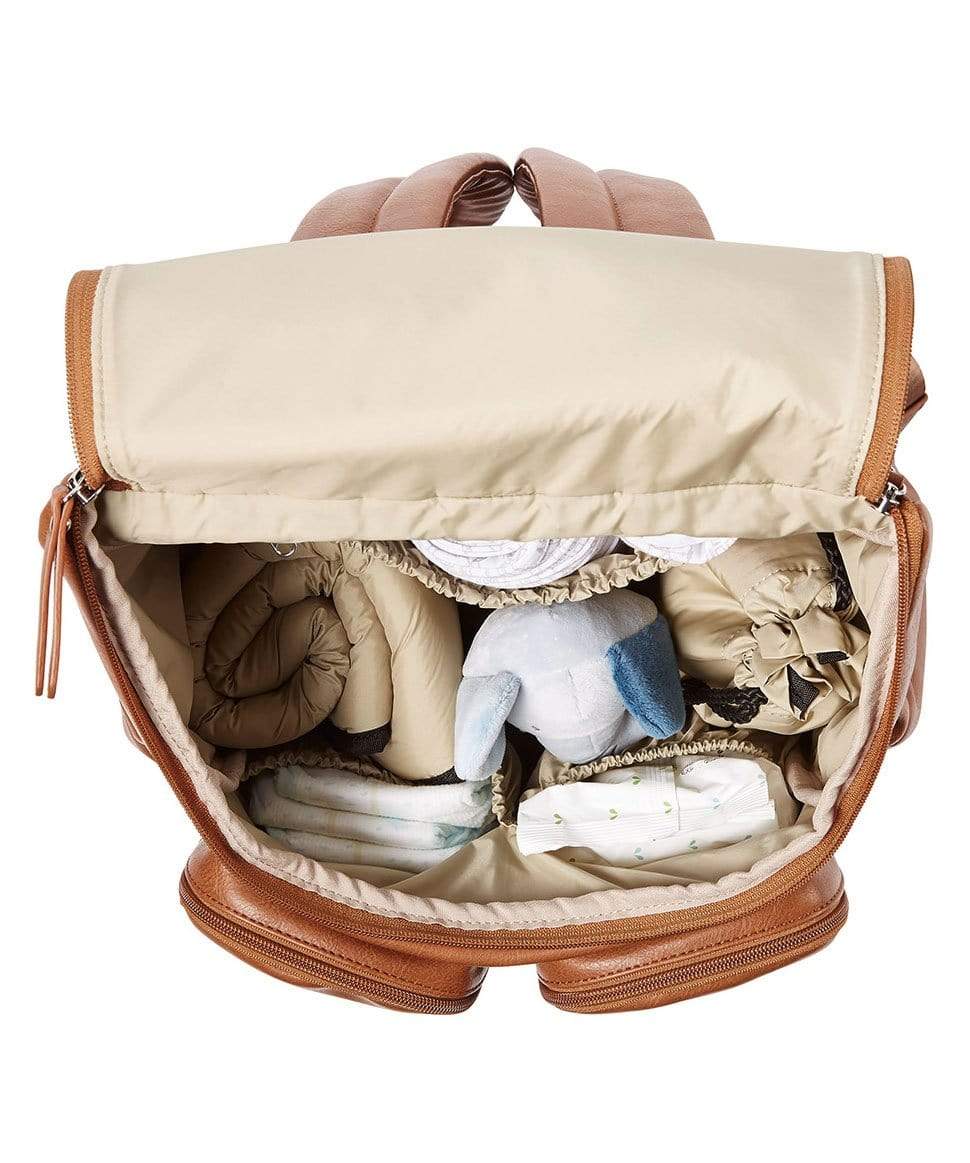 Signature Nappy Backpack - Tan Vegan Leather