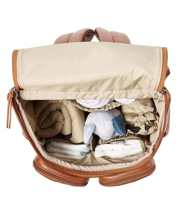 Signature Nappy Backpack - Tan Vegan Leather