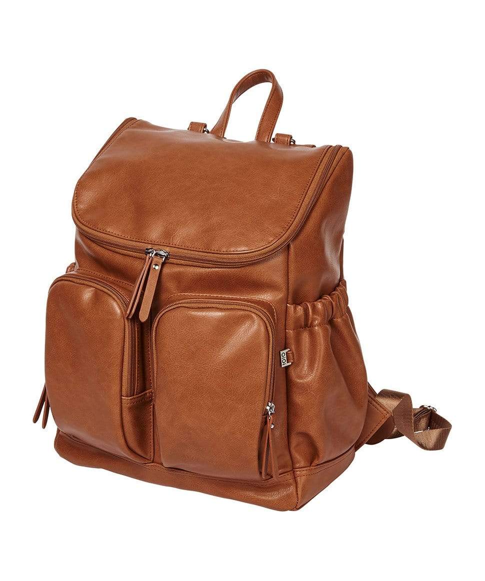 Signature Nappy Backpack - Tan Vegan Leather