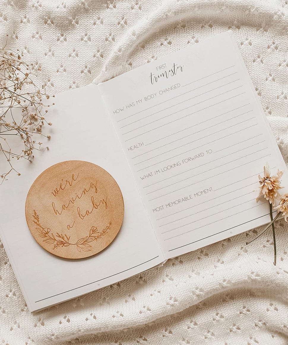 Hello Little Mama - Pregnancy Journal in Grey Blossom and Pear Other 0000004076 Preggi Central Maternity Shop