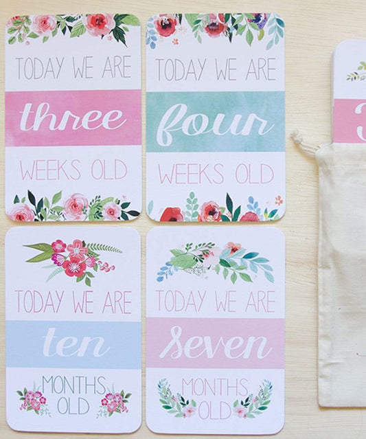 Twin Floral Collection Baby Milestone Cards