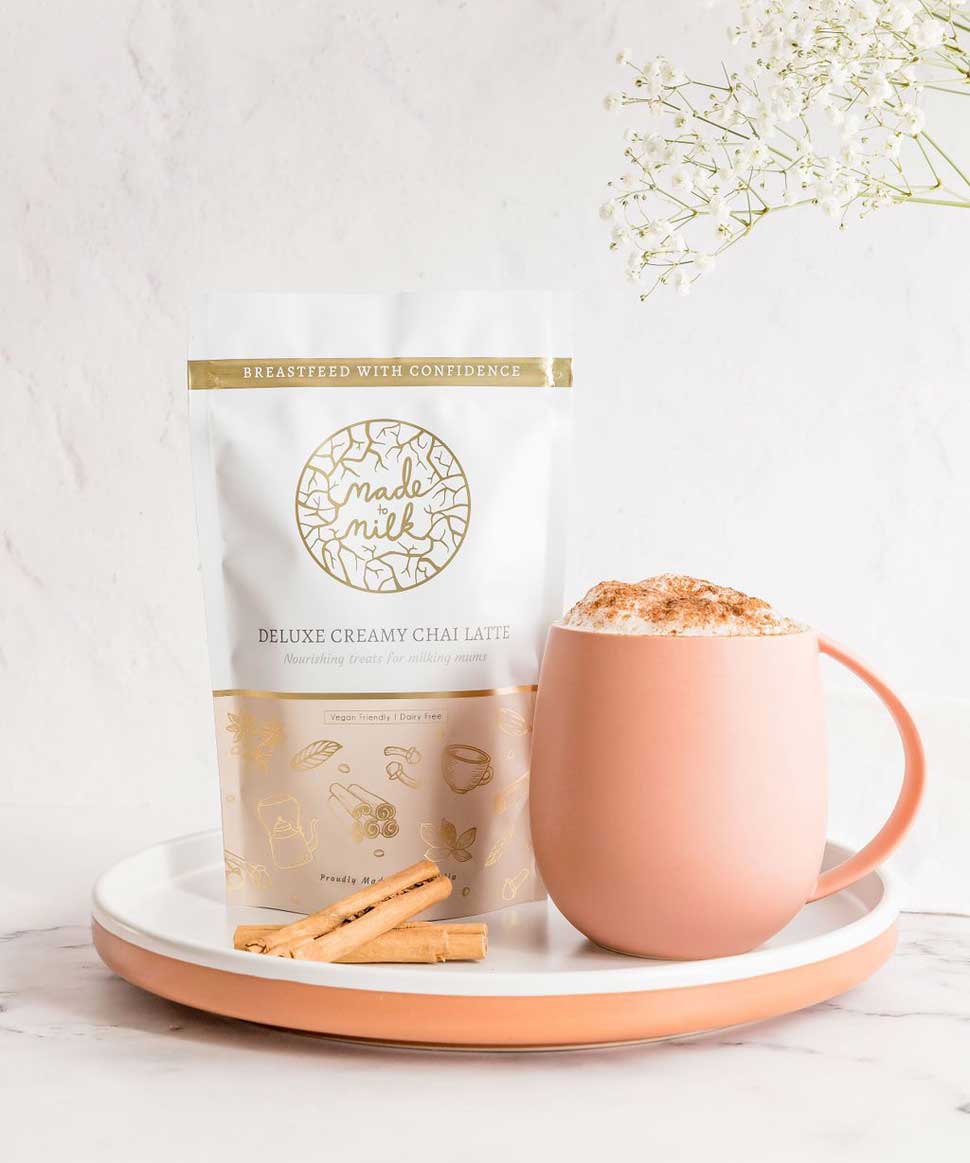 Deluxe Lactation Creamy Chai Latte Made to Milk Tea and Bikkies 0000002250 Preggi Central Maternity Shop